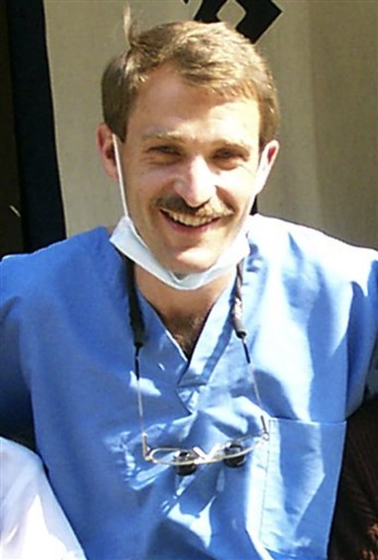 In this undated photo released by Kay Shaw of Global Dental Relief, a Denver-based group that sends teams of dentists around the globe, Dr. Thomas Grams, 51, formerly of Durango, Colo. is shown. Grams was killed in Afghanistan on Thursday, Aug. 5, 2010 along with five other Americans, two Afghans, one German and a Briton, Shaw said. (AP Photo/Global Dental Relief) NO SALES